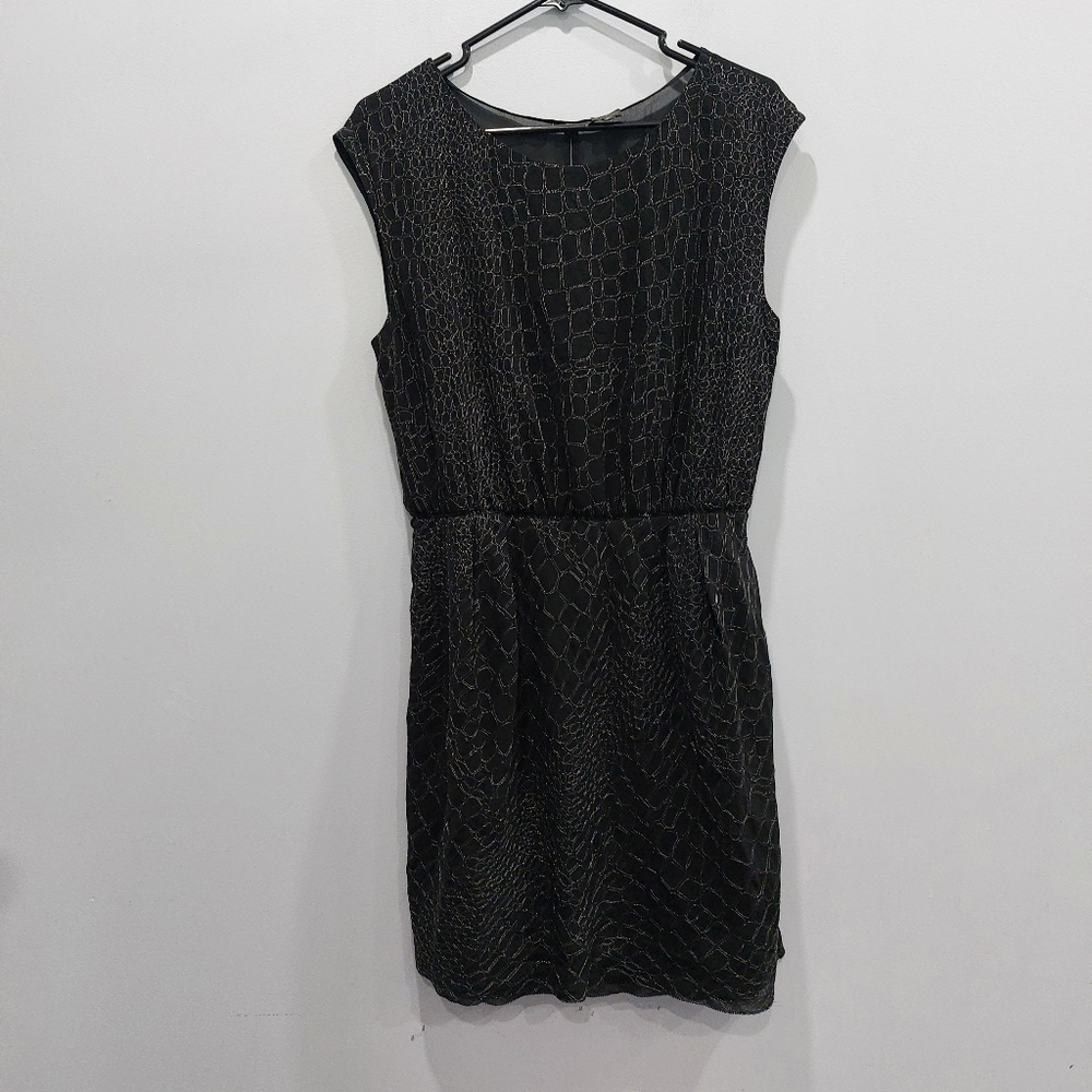 Aritzia Babaton Black Silk Tinsel Dress Medium - Picture 1 of 9